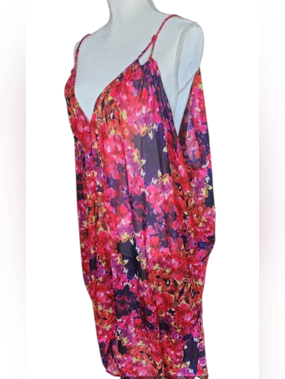 6 Shore Road Floral Pink Purple Orange Swim Coverup Kaftan
